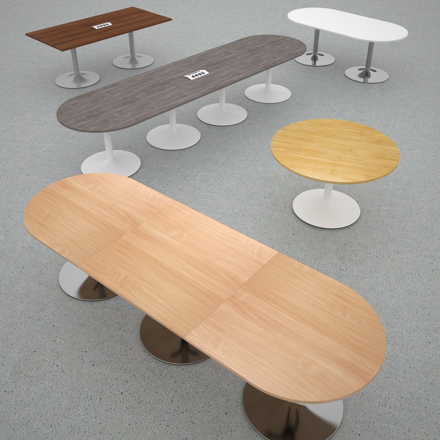 Radial End Extension Table for Trumpet Boardroom Table